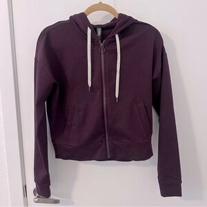 Vuori Granite Cropped Hoodie - Small - Cerise Heather